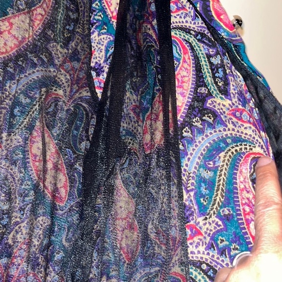 Vintage 80s Paisley Print Dress - Picture 9 of 14